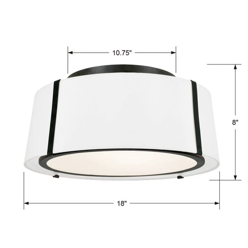 Crystorama Fulton 18" Wide Matte Black Drum Ceiling Light - Picture 3 of 3