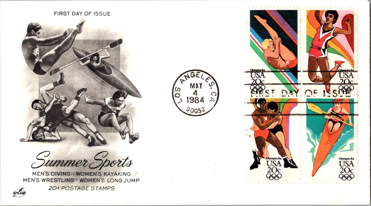 Lot De 30 Cartes Postales FDC - JO Los Angeles 1984 - Timbres Et TAD