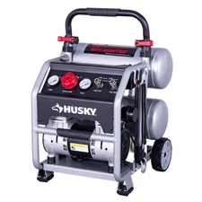 Husky 4.5 Gal. 175 PSI Portable Electric Oil-Free Air Compressor w/Rubber Wheels