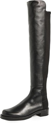 $895 - Stuart Weitzman 5050 Bold OTC Stretch Leather Boot in Black Size 6.5