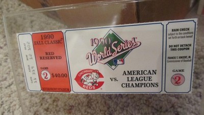 1990 World Series Game 2 Ticket Stub Cincinnati Reds Oakland A's