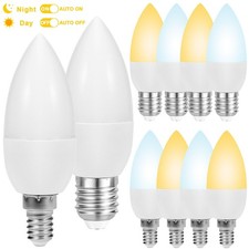 LED Sensor Bulb E14 E27 Dusk to Dawn Candle Candelabra Bulbs Auto On and Off UK