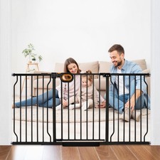 Extra Wide Baby Gate with Door Pressure Mounted 57.5-62.2 Inch,Child Dog Baby...