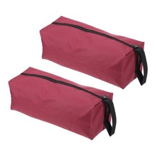 12" Zipper Tool Pouch 2pcs Multipurpose Tool Bag Waterproof Tote Bag, Red