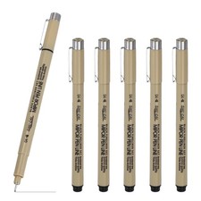 Fineliner Pens, 6 Pcs 04 0.4mm Fineliner Marker Black Waterproof Ink Pens