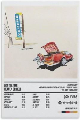 Don Toliver Heaven or Hell Album Poster Unframed 24x36 Music Wall Art