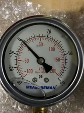 MA058 MEASUREMAN Liquid filled Compound Gauge 2-1/2" dial 1/4"NPT lower glycerin