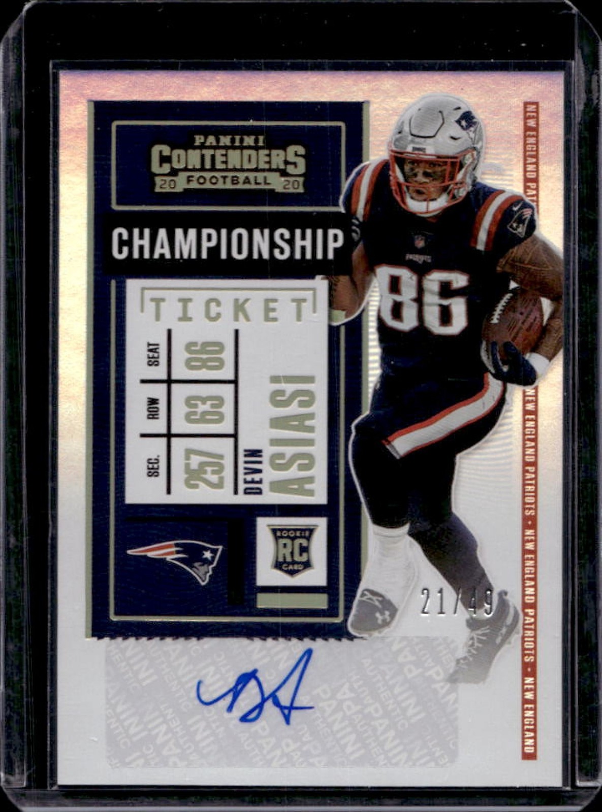 Devin Asiasi Panini Contenders #181 Autograph-Championship