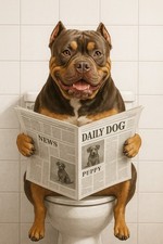 XL Bully Bathroom Prints Wall Art Set of 3 A4