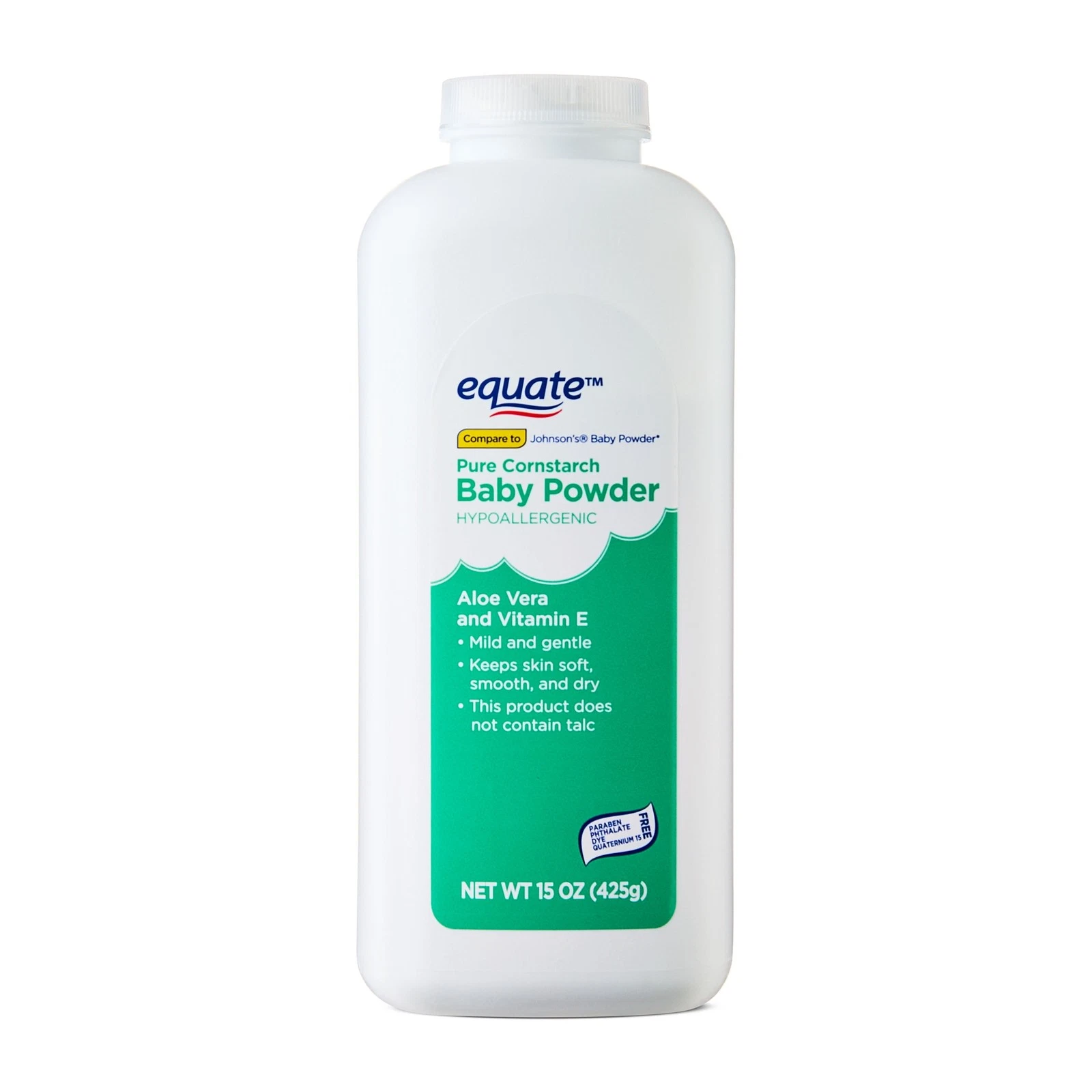 10 Pack Bulk Cornstarch Baby Powder with Aloe + Vitamin E, 15 oz