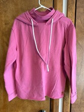 Peace Love World Mock Neck Hoodie with Dip Dye Cords Sz. XS New Amore Pink