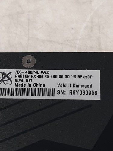 Used AMD Radeon RX 480 RS 4GB GDDR5 Video Card – Dual Fan Cooling - Picture 4 of 5