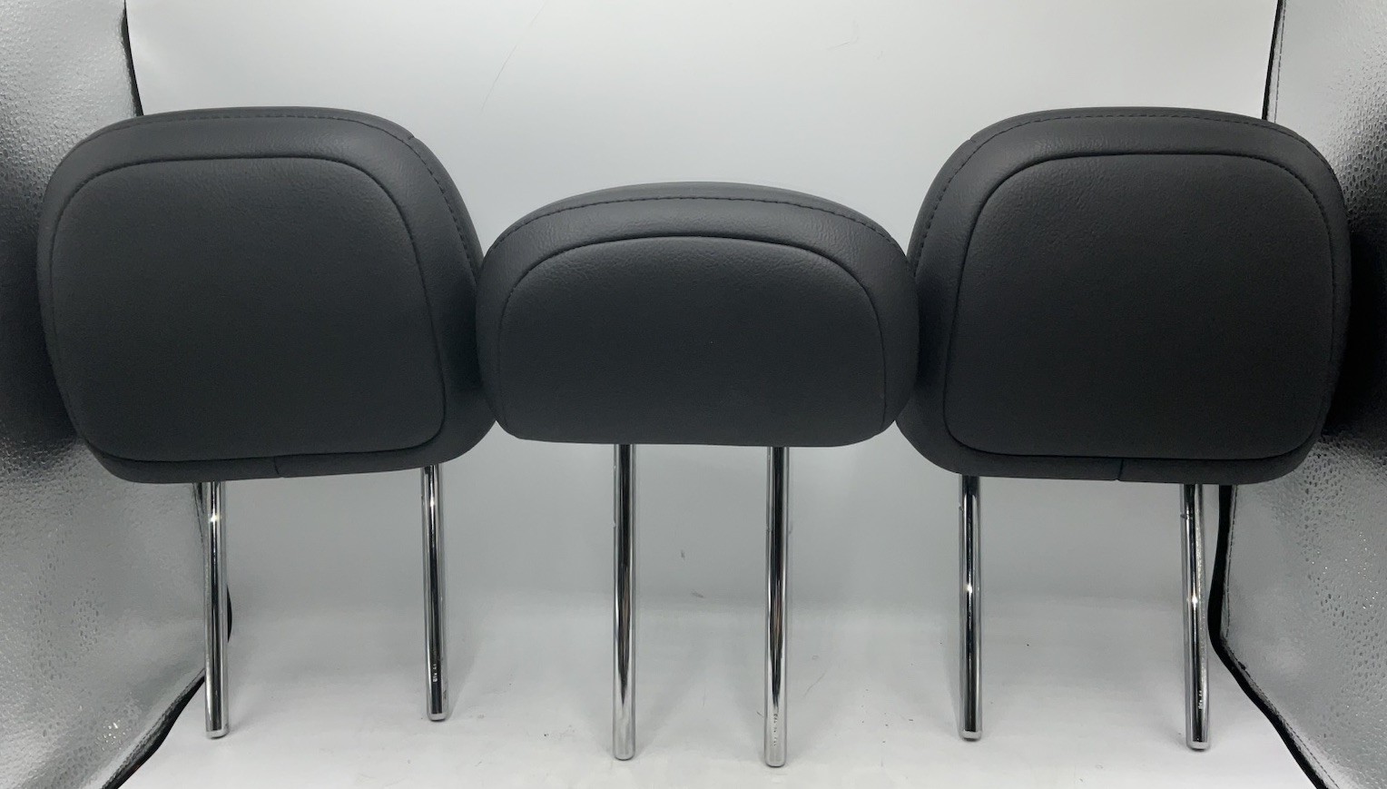 ✅ 2017-2021 Jeep Compass Rear Left Right Center Black Leather Headrest Set OEM