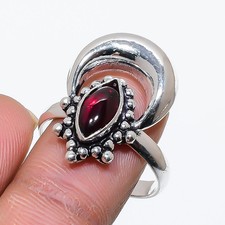 Black Onyx Gemstone Handmade 925 Sterling Silver Jewelry Ring 9 K132