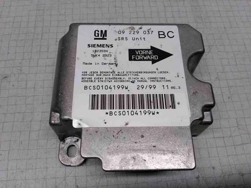 OPEL ASTRA G Sedan F69 Airbag-Steuergerät 1923594 09229037 09229037BC 32507905