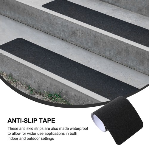 2 Count Tread Tape Outdoor Carpet Stairs Black Grip Anti Skid Sidewalk - Picture 11 of 12