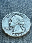 1944 Washington Quarter Dollar Silver Circulated Uncertified