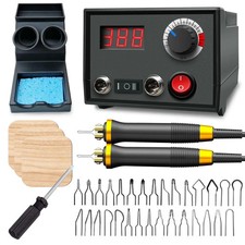 FIRElood Pyrography Wood Burning Kit Dual Pen Professional Wood Burner Tool 30Ti
