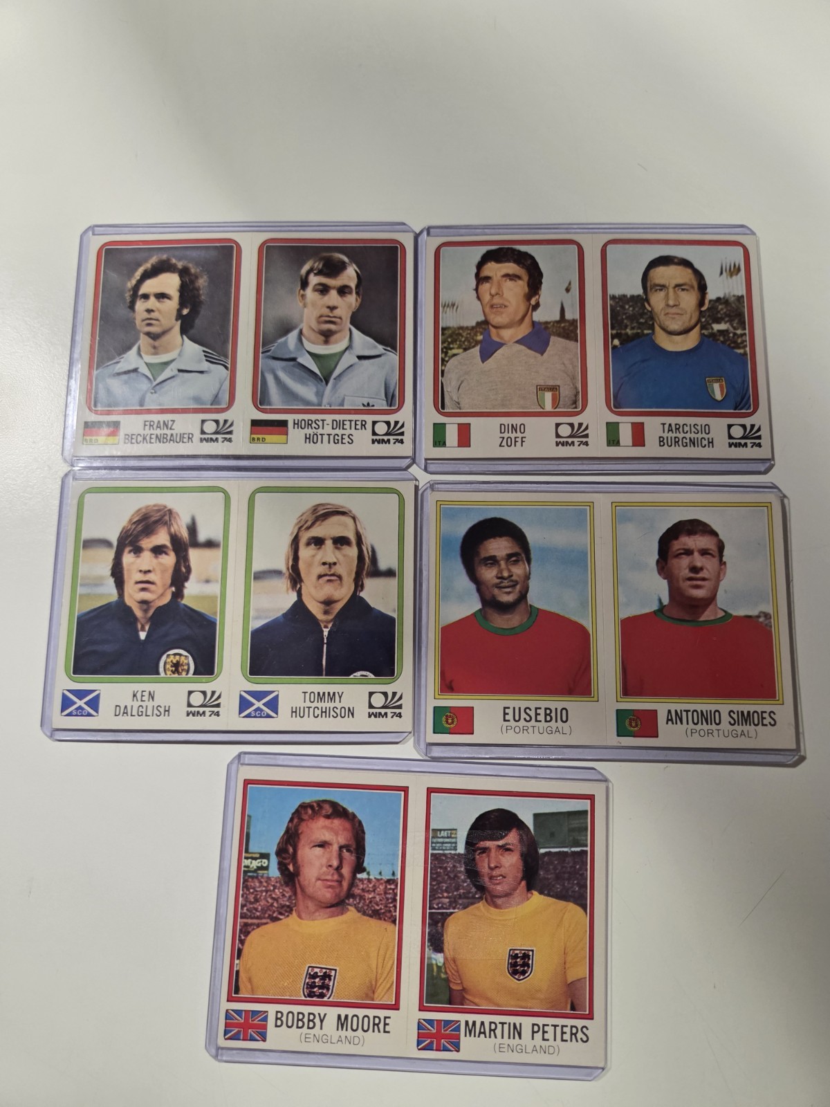 Panini WM 74 München 1974 lotto figurine Beckenbauer Zoff Eusebio Moore Dalglish