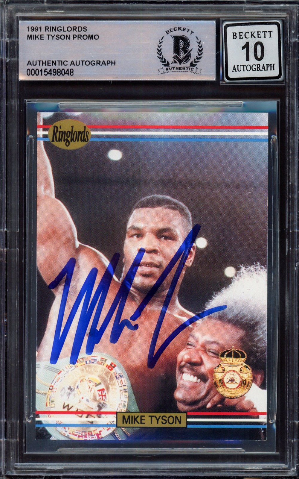 Mike Tyson Signed 1991 Players International Ringlords Sample Card Sig GM 10