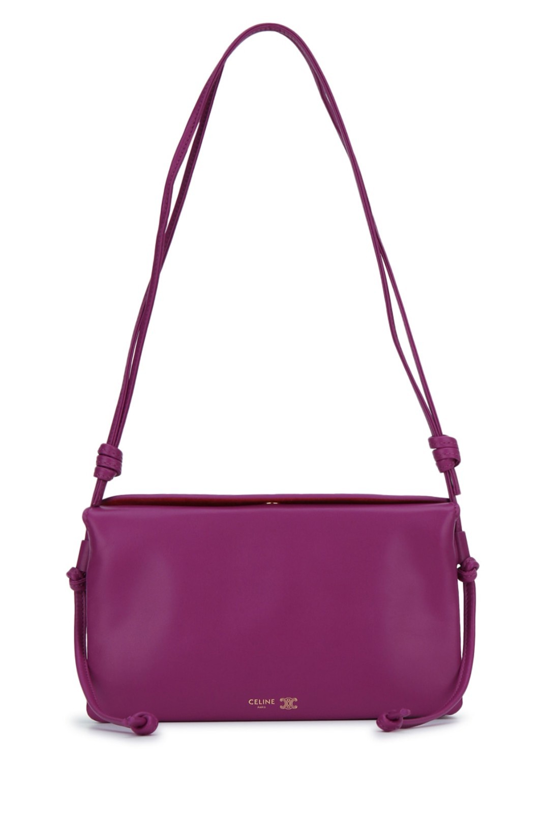 CELINE $1650 Trio In Smooth Lambskin Magenta Mini Bag New & Authentic