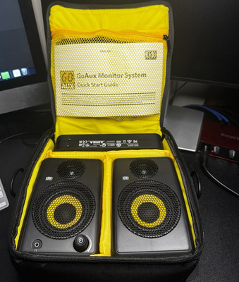 KRK GoAux3 Portable Studio Monitor Pair w/ Case, Bluetooth/Wired, 80W