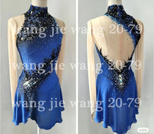 Figure Skating Dress Women's / Girls' Ice Skating Dress Spandex blue dyeing