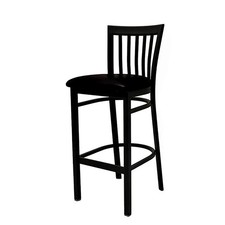 Oak Street Mfg SL42791WB Jailhouse Barstool w/Black Wood Seat