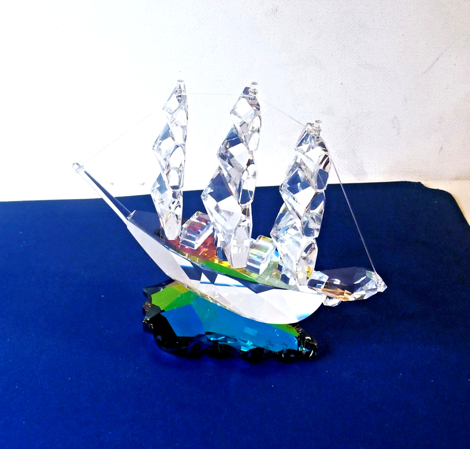 Rare Vintage 1990 The Crystal World #693 Square Rigger Ship ~ Signed