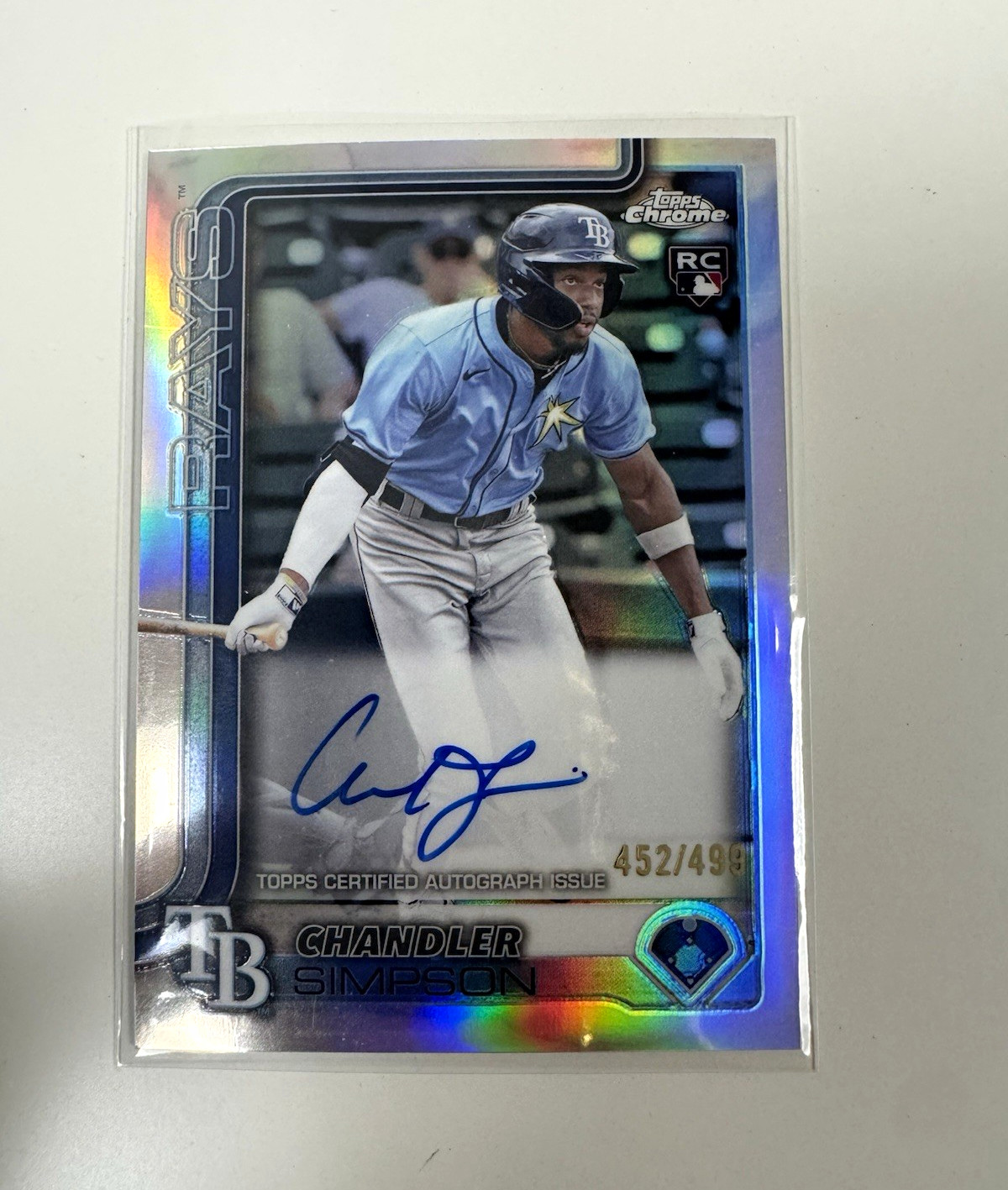 2025 Topps Chrome Rookie Autographs Chandler Simpson Rays RC Auto Refractor /499