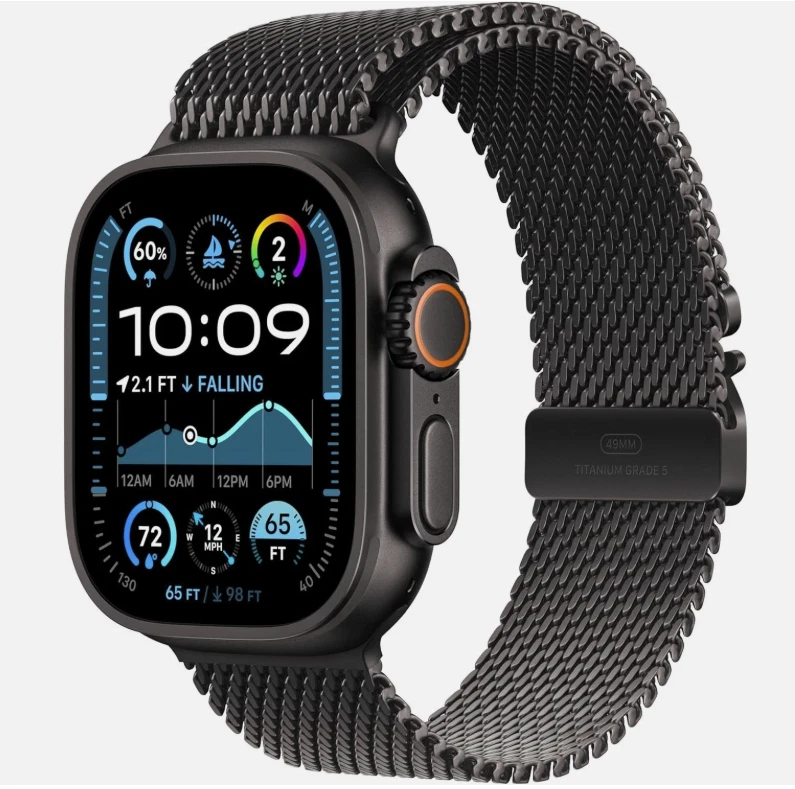 Apple Watch Ultra 2 Cellular 49mm Black Titanium With Black Milanese Loop Medium - Image 3 of 3