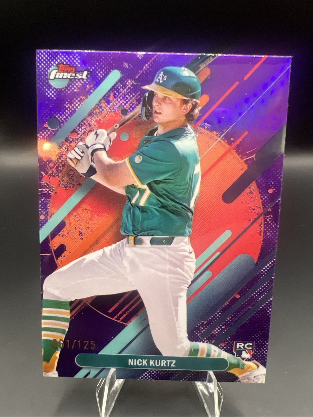 2025 Topps Finest Baseball Nick Kurtz RC #252 A’s Purple RARE Refractor /125