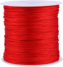 0.8 Mm Nylon String for Bracelets, 100M Nylon Cord for Jewelry Making, Red Chine