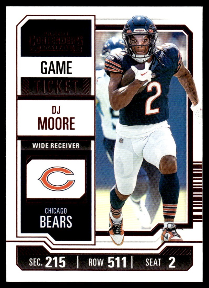 2023 Panini Contenders DJ Moore Chicago Bears #18 Red Foil