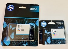 Genuine HP 64 Tri-color Original Ink Cartridges Set of 2 New In Box 2026