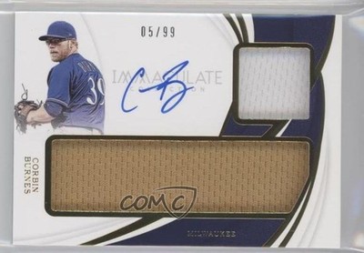 2019 Panini Immaculate Immaculate Doubles 5/99 Corbin Burnes #D-CB Auto nd3