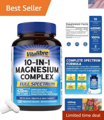10-in-1 Ultra Strength Magnesium Complex | 420mg Total Body Wellness | 120  C...