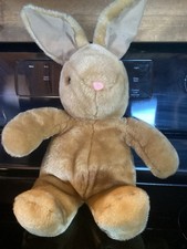 Vintage 1985 Bunny Plush Light Brown Pink Nose