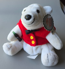 POLAR BEAR IN RED VEST AND BLACK BOWTIE. 1997 COCA COLA CO. BRAND BEAN BAG PLUSH