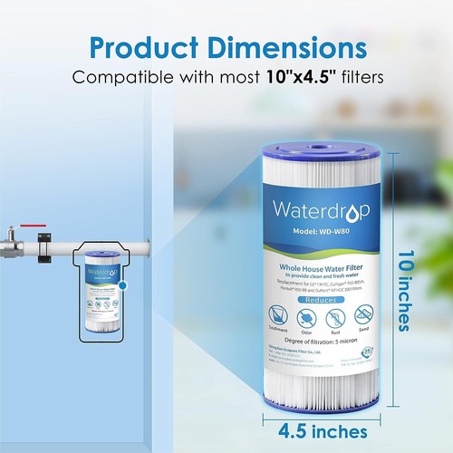 Waterdrop FXHSC Whole House Water Filter, Replacement for GE®FXHSC, GXWH40L,(2) - Picture 2 of 9