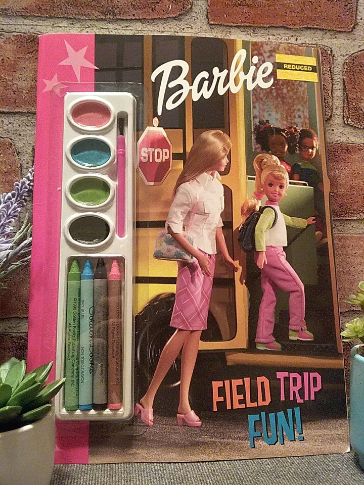 Barbie Libros Dorados 2002 De Colección "Diversión Viaje de Campo" ¡Libro de Pintura y Colorear RARO! 🎀 Foto 2 de 4