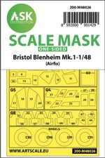 1/48 Bristol Blenheim Mk.I One-sided Paint Masking for Airfix kits