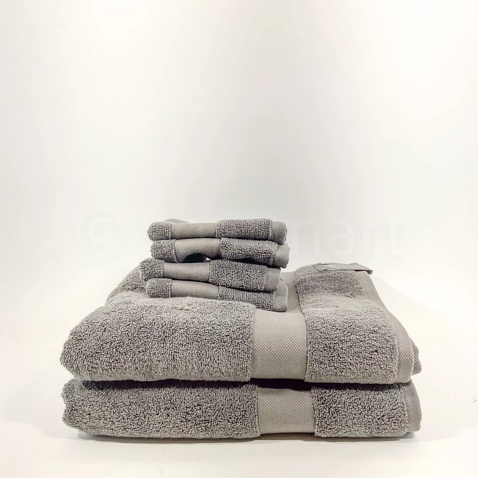 Ralph Lauren RLL Juego de 6 Toallas 2 Baños 4 Toallitas 100% Algodón Gris Nuevo Foto 2 de 4