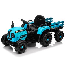 24V 400W Ride on Tractor W/ Trailer Remote Control Electric Car for Kids Ages 3 