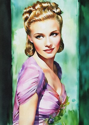 Ginger Rogers einzigartiger Aquarell Illustrationsdruck 13 (A4 Format) 210 mm x 297 mm.
