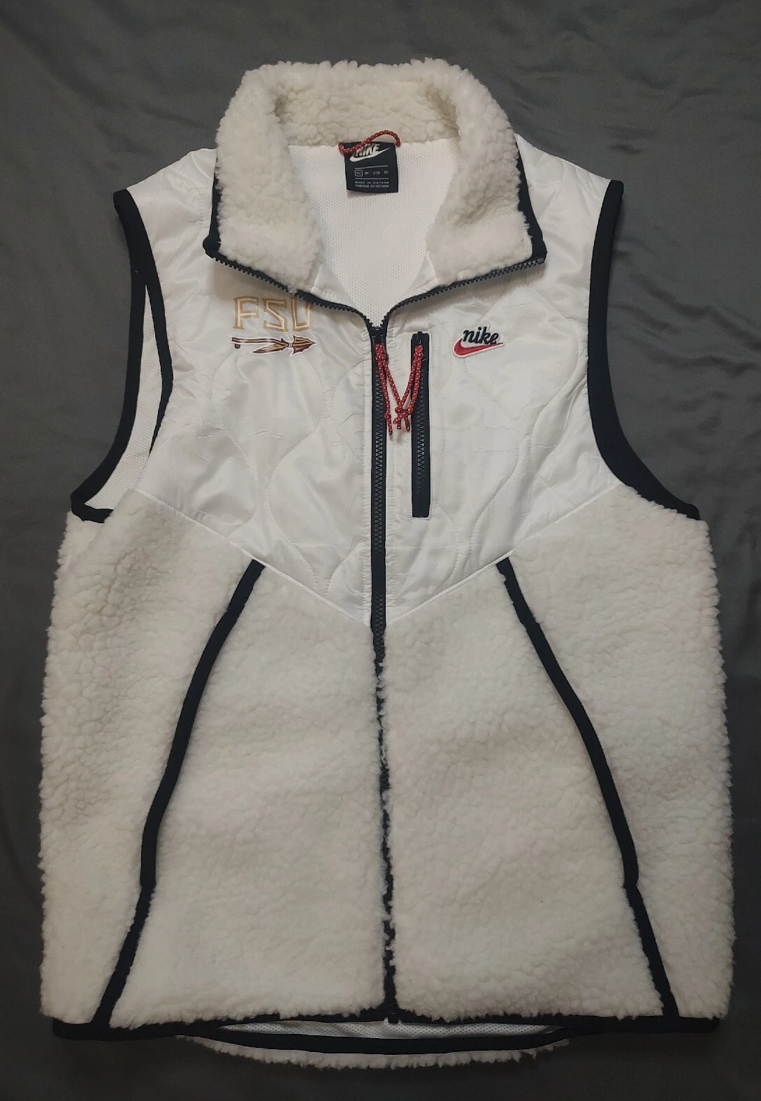 Nike NSW Sherpa Heritage Insulated Vest Loose Fit White Men's Size-XS FSU