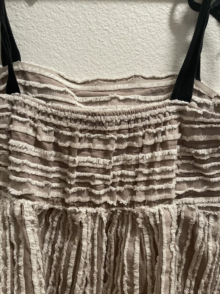 Anthropologie MAEVE Size L Cotton Chenille Tie Strap Summer Top EUC - Image 4 of 4