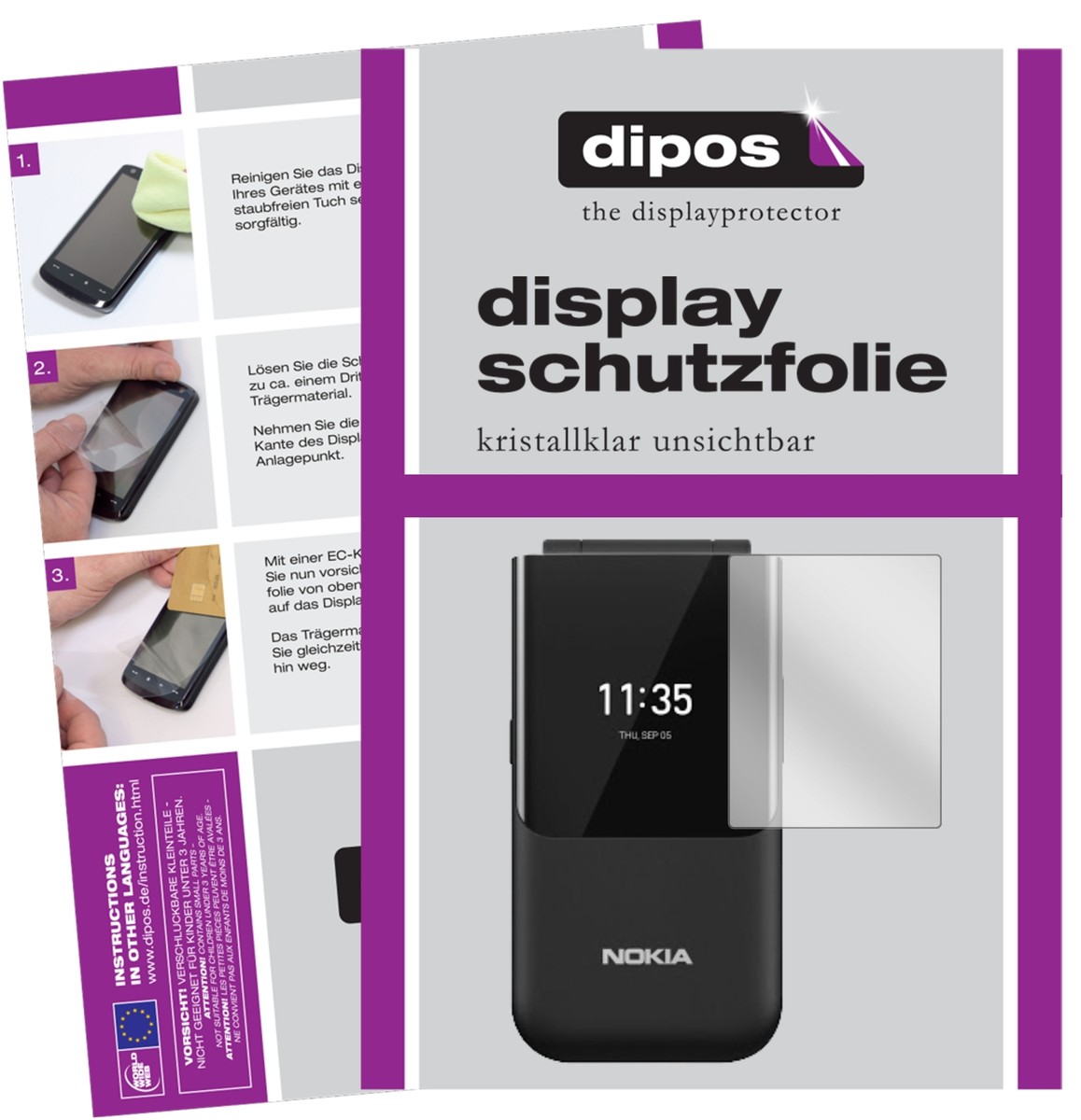 6 Films Protecteurs D'écran Pour Nokia 2720 Flip - Transparent Et Antichoc