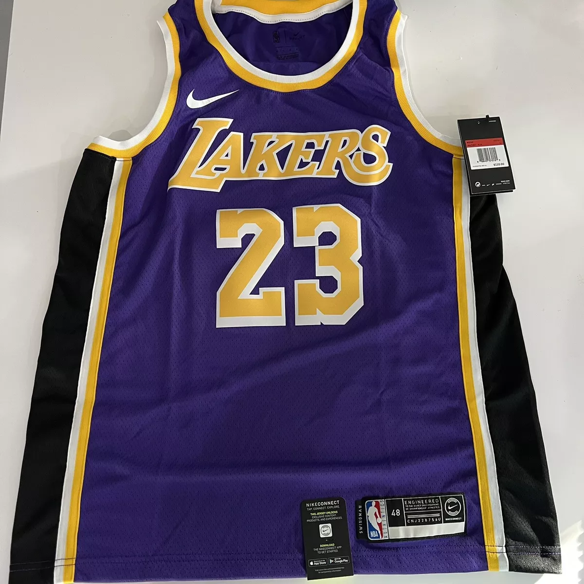 Nike Lebron James Swingman Jersey 23 LA Lakers Purple Gold AA7097