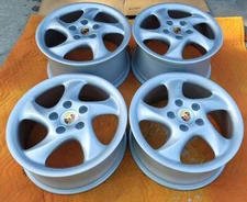18" LKNEW OEM ORIGINAL FACTORY PORSCHE 911 993 TURBO TWIST WHEELS HOLLOW WHEELS.